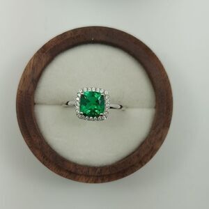 1.4 Carat Emerald Sterling Silver Ring